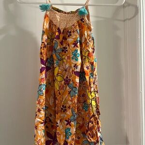 Disney Moana Orange and Blue Swim Coverup with Vibrant Floral Design